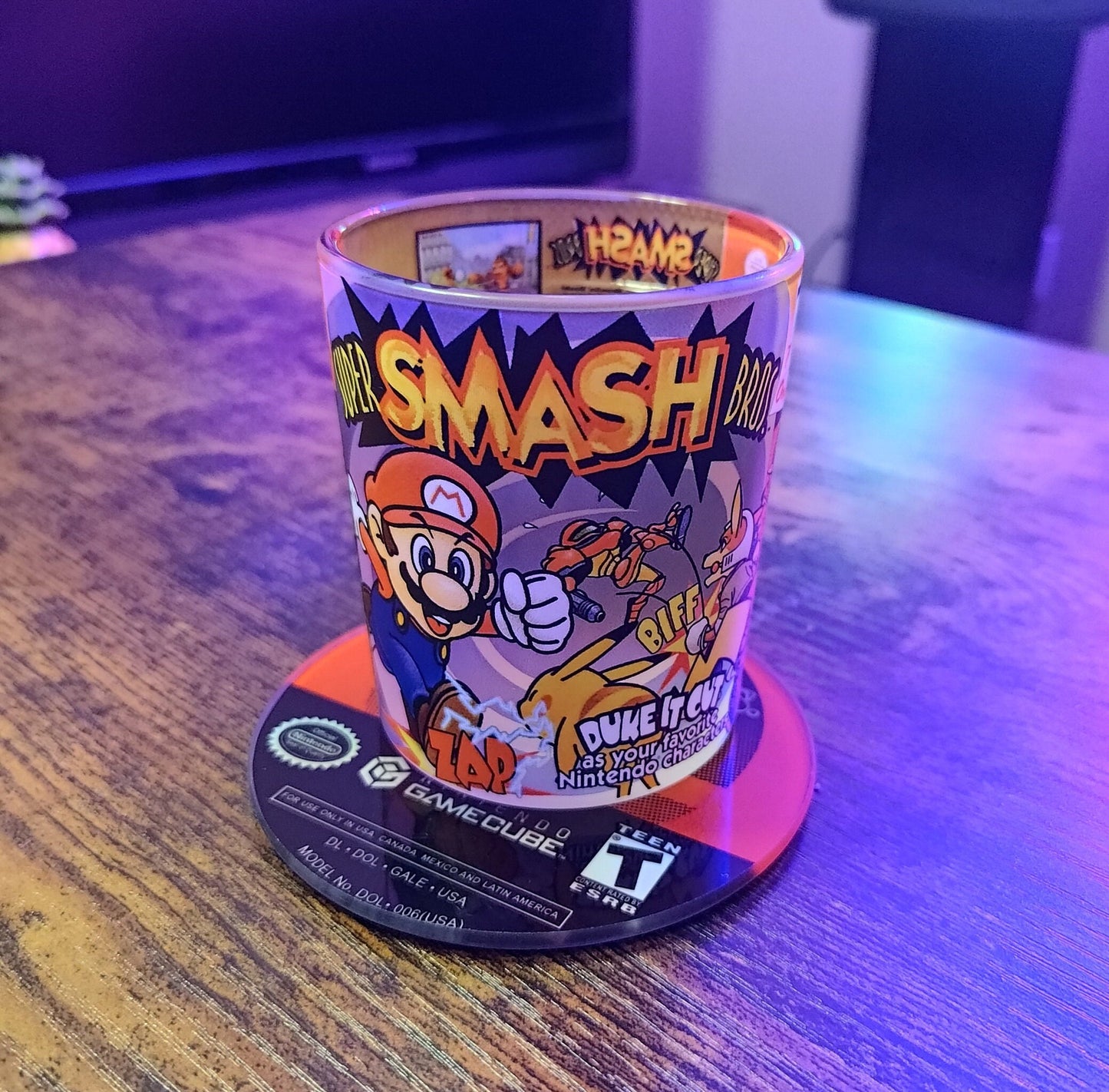 Super Smash Bros. Frosted Glass Whiskey Tumbler