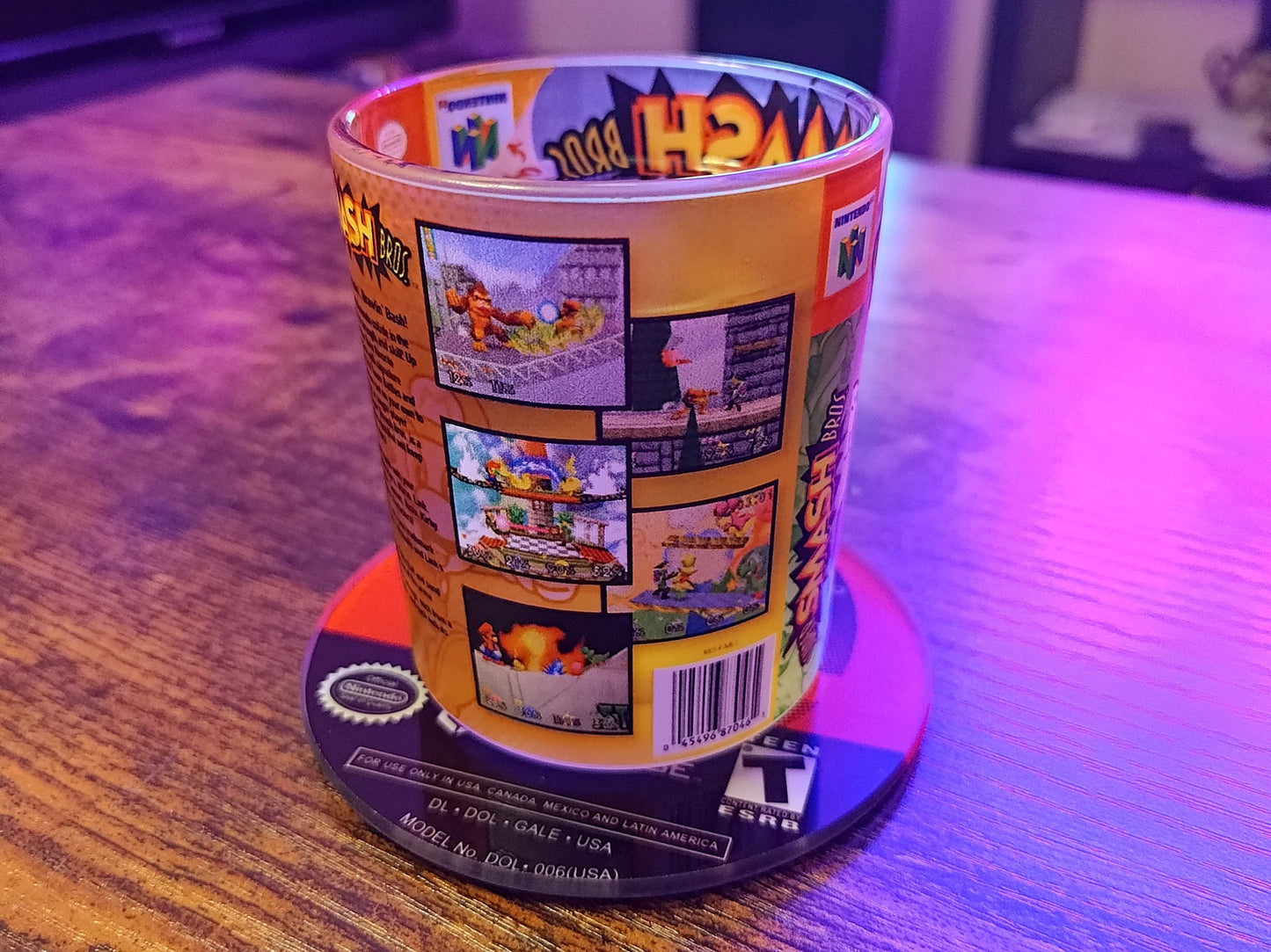Super Smash Bros. Frosted Glass Whiskey Tumbler