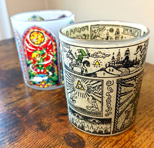Zelda Wind Waker Textured Glass Whiskey Tumbler Set